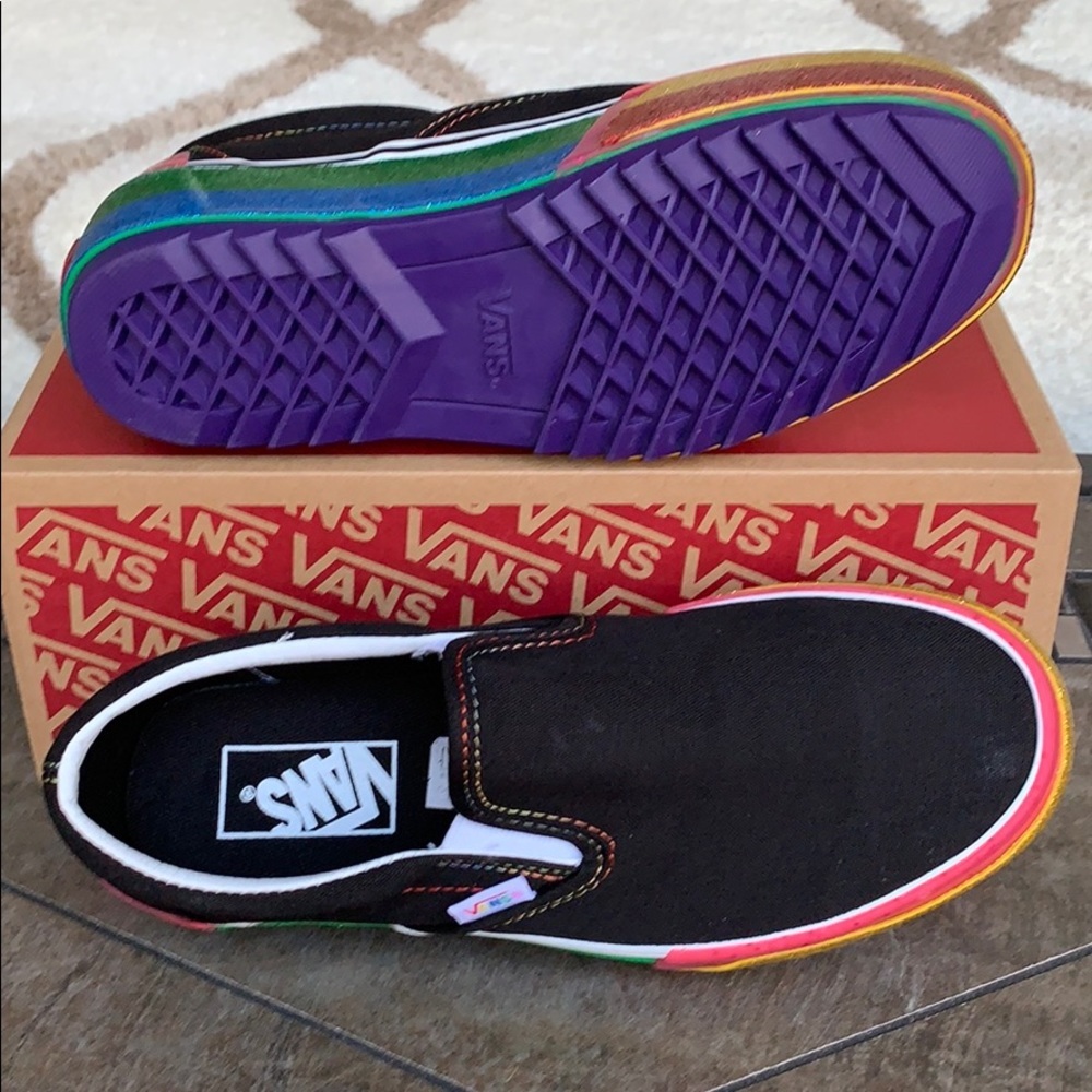 ••VANS CLASSIC SLIP ON S PLATFORMS GLITTER BLK/R W - Picture 4 of 16
